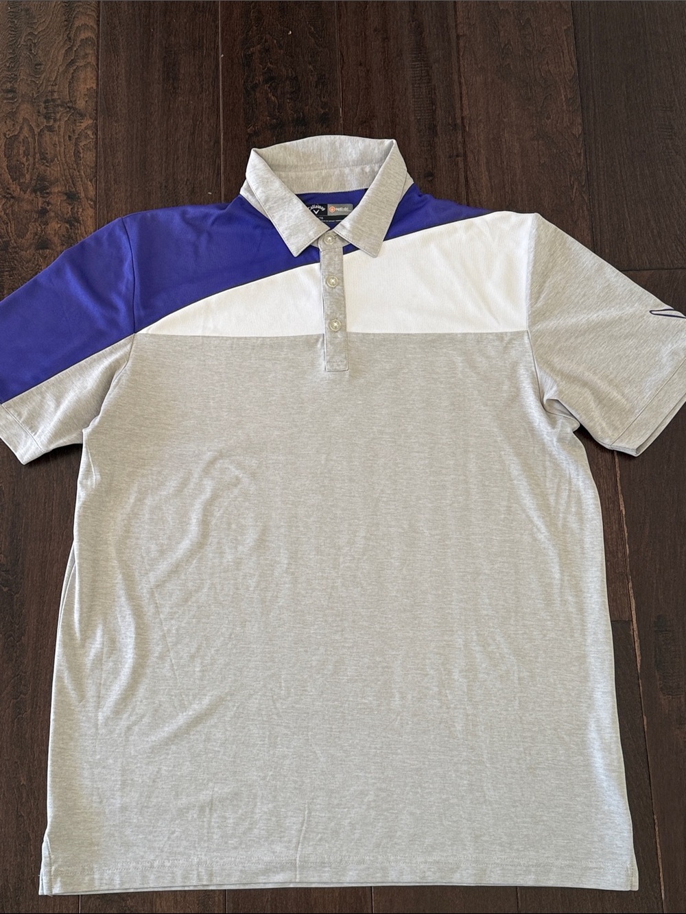 Callaway Men's Opti Dri Colorblock Polo Shirt - Gray and white!